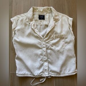 Abercrombie & Fitch Women's Cream Button Down Shirt